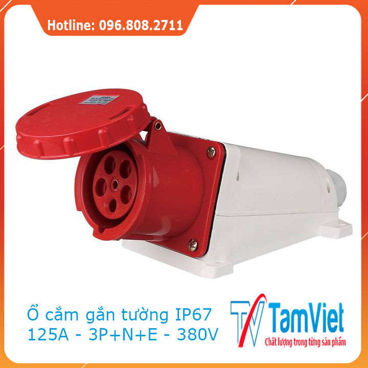 Ổ cắm công nghiệp gắn tủ 3 PHA 125A- 5 chấu -380V-Ổ phích cắm công nghiệp Tâm Việt