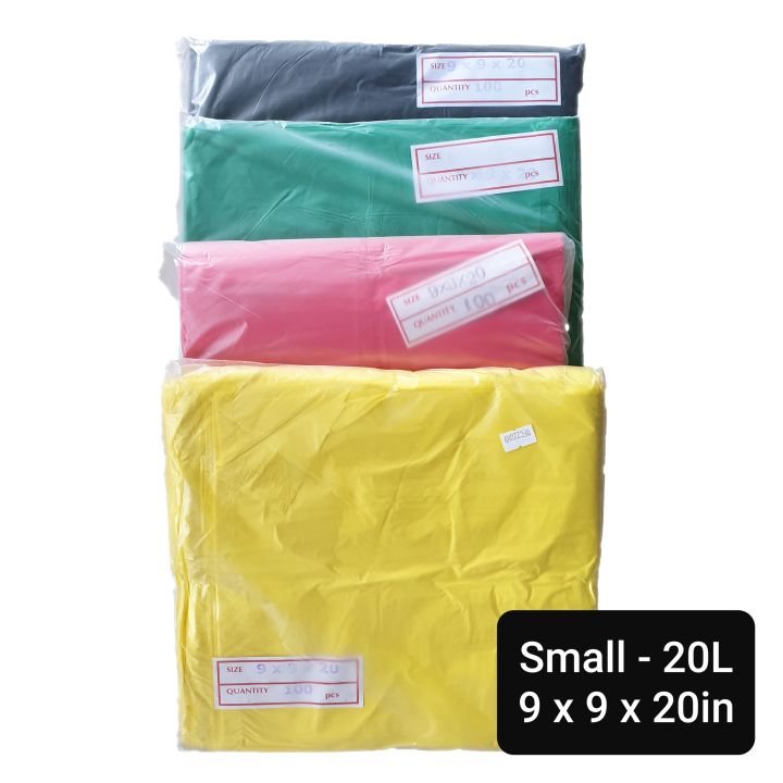 100pcs Thick Colored Garbage Bag / Trash Bag Flat Bottom (Size: S, M, L