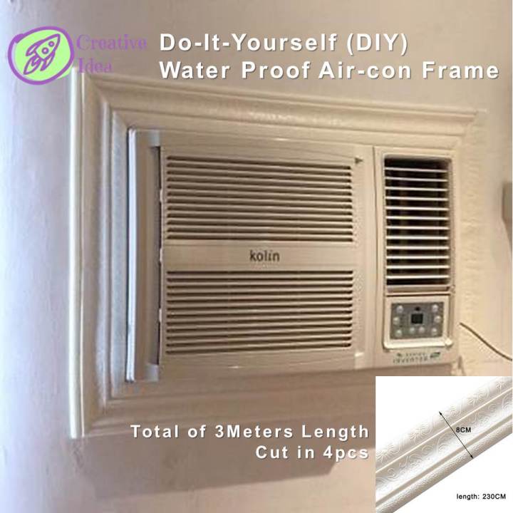 Aircon Frame Air-con Frame DIY Water Proof Frame with Adhesive Total of Length of 3 ...