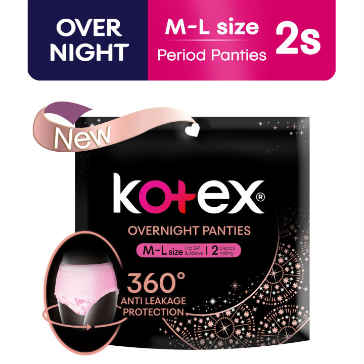 Kotex Overnight Panties - M - L (BreathableFit)