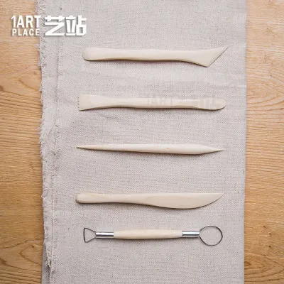 [SG Stocks *Courier Delivery*] Artist 5pc Clay Tool Set / Clay Wax Pottery Tool / Moulding Create Smooth Texture / Cut and Carve Clay / Suitable for Use with Polymer / 5 Piece Set For Earthenware and Air Dry Clay / 1 ART PLACE