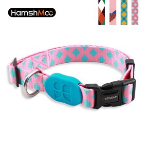HamshMoc Vòng Cổ Cho Chó Thú Cưng Bằng Nylon Có Thể Điều Chỉnh Vòng Cổ Cho Chó Cơ Bản Mềm Mại Thoải Mái Với Khóa An Toàn Họa Tiết Thời Trang Cho Chó Nhỏ Vừa Đi Dạo