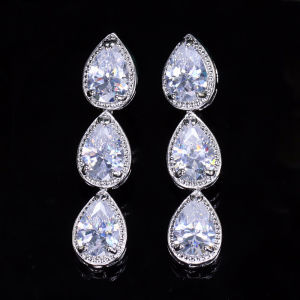 SEQUITO Gorgeous Wedding Jewelry Shinning Cubic Zirconia Long Water Drop Dangle Earrings for Women Engagement Gift SE438