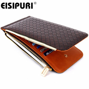 New Style Card Package Women PU Leather Korea Plaid Business Card Case Phone Credit Card Holder Female Wallet Long Retro Purse Clutch