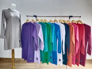 Kaos Tunik Polos Muslimah bisa untuk Olahraga Harian Santai Seragam Kostum
