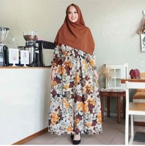 PRODUK LARIS GAMIS MONALISA MOTIF BUNGA JUMBO