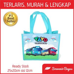 Tas Ultah Tayo Tas Souvenir Ulang Tahun Little Tayo Tenteng Biru Muda ( isi 10 pcs ) Goodie Bag Bus Tayo Kartun TV Murah Terlaris Jakarta Bekasi Asemka Kudus