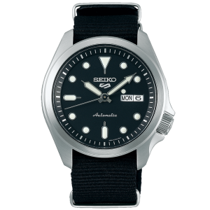 SEIKO 5 ORIGINAL  SEIKO SRPE67K1 - Men CT - Hitam - Cloth Band - Diameter 4 CM. Water Resist 100 Meter Jamdunia / Jam dunia JD18 # Jam Tangan Pria Cowok Anti Air Digital Analog # Seiko Otomatis SEIKO SRPE67 SRPE 67 K1 SRPE 67K1 K 1