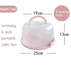 ArtLiving SG 6/8/10 Inch Portable Cake Box Food Fresh-keeping Box Fruit Vegetable Storage Container Reusable Box Cake Carrier