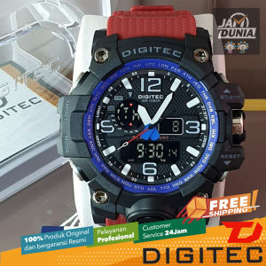DIGITEC ORIGINAL - DIGITEC DA-2093 TMR DG 2093 DIGITEC 2093 DA2093TMR - Men TR - Resin - Merah - Diameter 5 CM - Jamdunia / Jam dunia JD18 Jam Tangan Pria Cowok Anti Air Digital Analog #