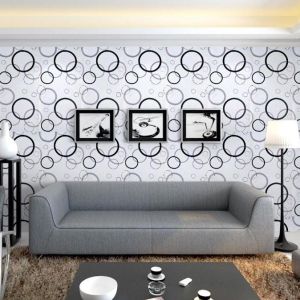 Wallpaper Sticker Dinding Tembok PUTIH POLKADOT HITAM WPS019 Kamar Tidur Ruang Tamu Dapur Kantor