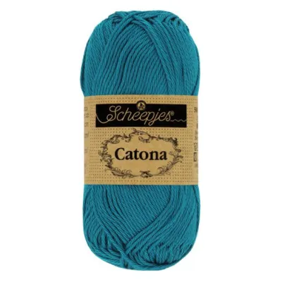 SCHEEPJES Catona Yarn (100% Mercerized Cotton) 400 Petrol Blue
