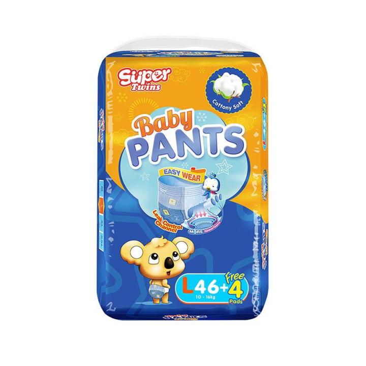 Super%20Twins%20Baby%20Pants%20Diapers%20Large%20(10-16kg)%2046s%20-%20Image%202