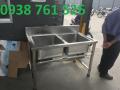 [HCM]Bồn rửa chén công nghiệp inox 2 học. 