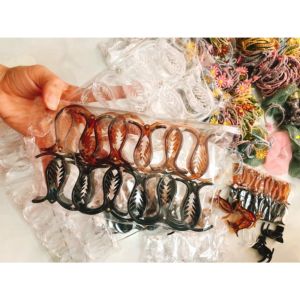 Kẹp tóc càng cua 3 răng- mix màu.