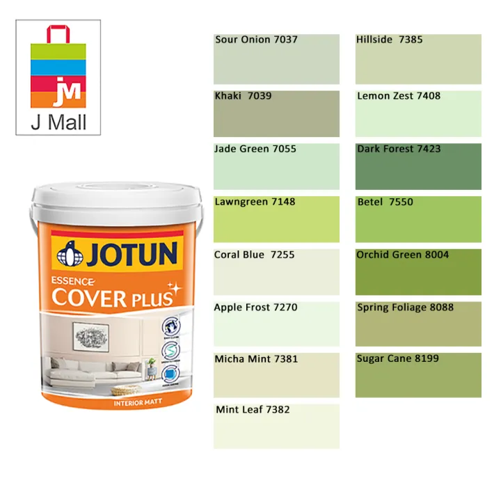 * * (7037-8199) 5L Jotun Paint Essence Cover Plus Matt Shades of Green