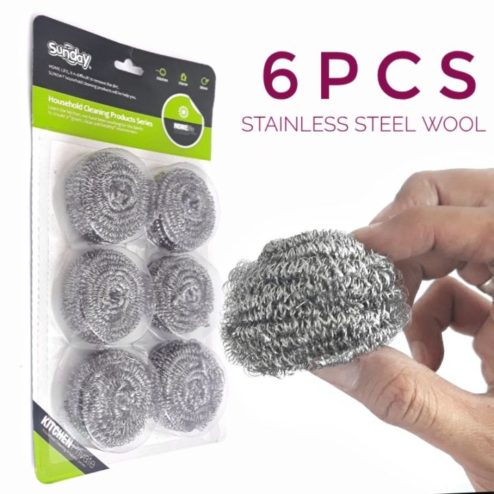 3 pc set Steel Wool Pads Kitchen Wire Cleaning Ball Stainless Steel Pan  Cleaner