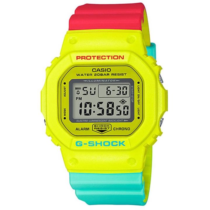 CASIO ORIGINAL CASIO G SHOCK DW 5600CMA 9DR MEN Kuning Biru Merah Rubber Jam dunia JD18