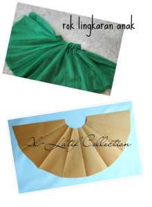 Pola instan / pola jiplak rok lingkaran anak