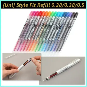 Uni Style Fit 0.38mm Gel Pen Refill - Black Ink, For Customizable Multi-Pens