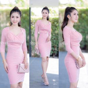 MALIKA Dress Midi Bludru/VelveT Square Neck Bodycon 786