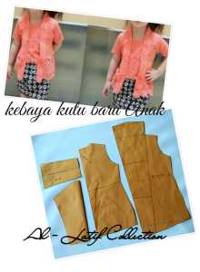 Pola jiplak / pola instan kebaya kutu baru anak
