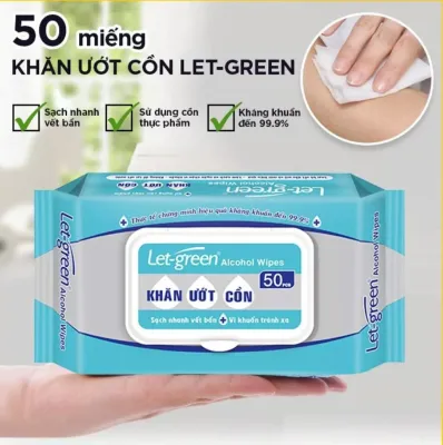 Combo 36 gói Khăn ướt cồn Let-Green 50 miếng (Combo 36 bags Alcohol Wipes 50pcs)