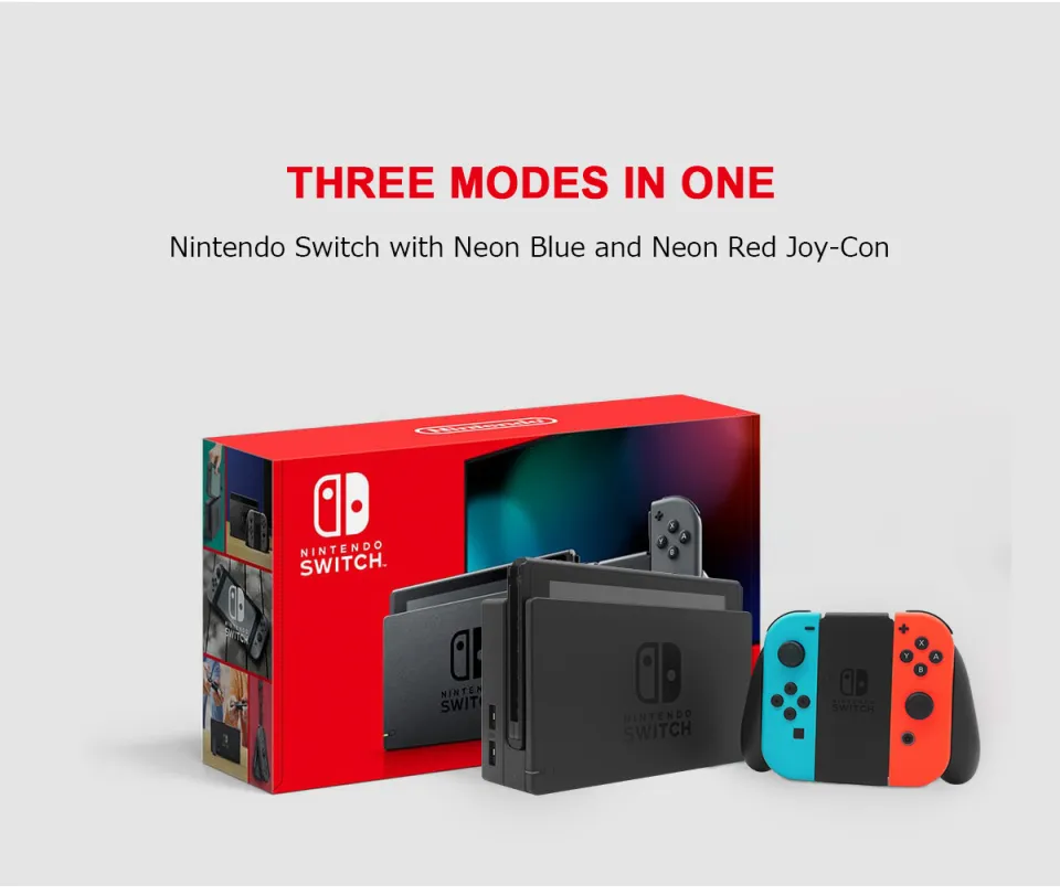 Nintendo Switch Console V2 Improved battery Life with Neon Blue