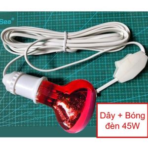 Bóng Đèn Hồng Ngoại Úm Gà 45W 75W Kèm Đui Đèn Liền Dây Và Phích Cắm Vinamax 5 Mét