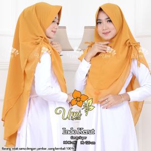 Hijab Khimar Indo Kerut Livia 2 Layer Syari Malika JIlbab Dua Layer Serut Samping Cerruty Brand Umi Hijab By GJM