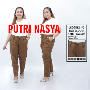 Celana jumbo legging 1/2 tali scoder karet / celana big size / celana formal jumbo / celana wanita jumbo / celana bahan jumbo wanita / celana kerja jumbo wanita