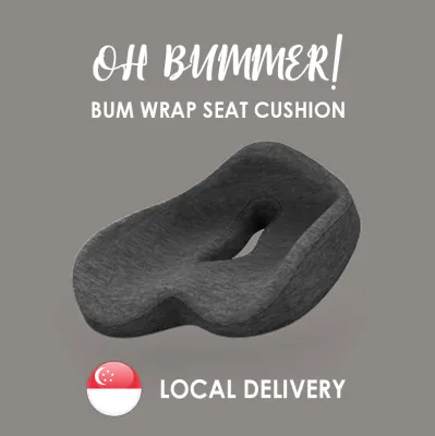 Oh Bummer! Bum Wrap Seat Cushion - Orthopedic Tailbone Pain Relief Cushion - Coccyx Cushion - Sciatica Pillow for Sitting – Office / Home / Car / Wheelchair / Meditation Seat Cushion (Grey)