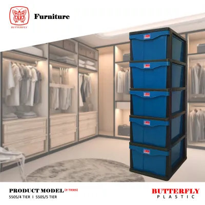 Plastic Drawer (L500mm X W430mm) Plastic Cabinet Plastic Cabinet Drawer 4 Tier / 5 Tier