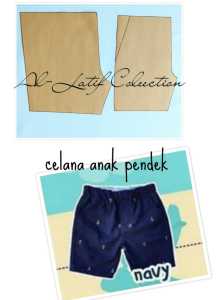 Pola jiplak / pola instan celana kolor pendek
