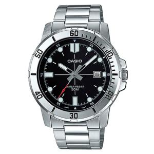 CASIO ORIGINAL - CASIO MTP-VD01D-1EVUDF - Enticer - MEN - Stainless - Silver Hitam - Jam dunia JD18ST # Jam Tangan Pria Cowok Anti Air Digital Analog + CASIO MTP VD01D 1E MTP-VD01D VD 01 D MTPVD01 MTP-VD01 MTPVD01D MTP-01 MTP-VD01D-1E VD01 $ WR5 STS SD7