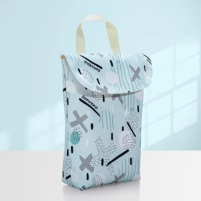 Sunveno lampin kering basah beg kalis air Tote Pouch penganjur Nappy boleh diguna semula fesyen kalis air mencetak Mummy Storage Bag Travel Nappy Bag