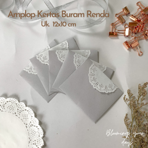 Bloomingyourdays 5Pcs Amplop Kertas Buram Klasik Mini Warna Abu