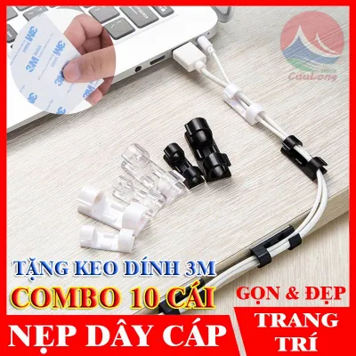 Nẹp Dây Cáp Máy Tính Dây Điện Trang Trí Nhỏ Gọn Keo 3M Dính Chắc Chắn nẹp đi dây mạng dán tường bàn ghế Cuulongstore