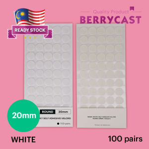 20mm Magic Sticky Self Adhesive Round Velcro Dot (100 pairs) - White - Busy Book