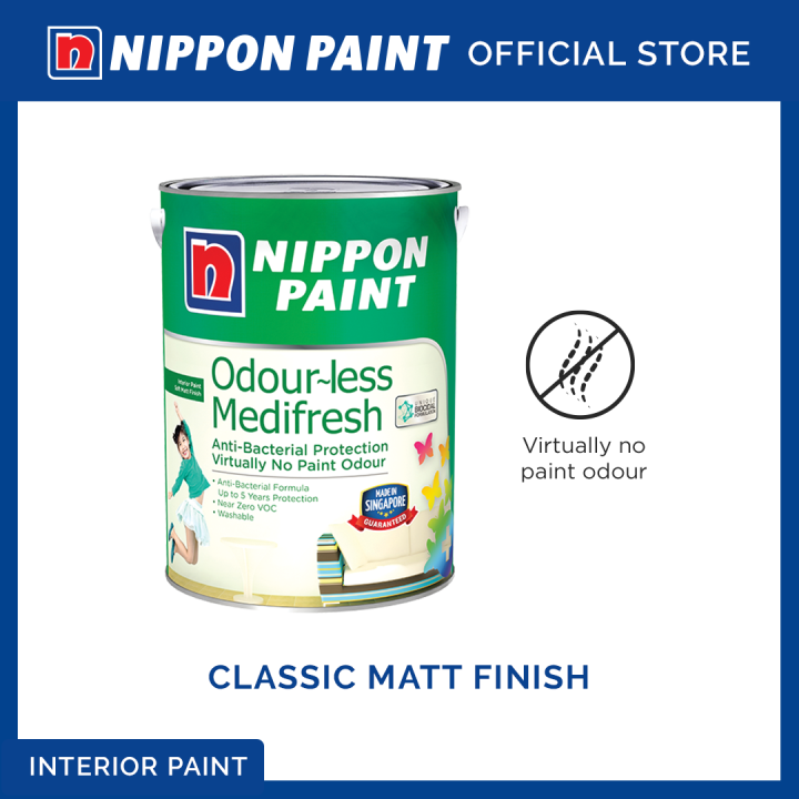 Nippon Paint Odourless Medifresh Matt Off Whites 1L/5L Lazada