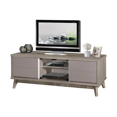 Furniture Art Design 5 Feet Modern TV Cabinet (Teak Color) / NO Assembly required