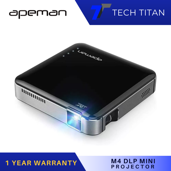 APEMAN M4 DLP Mini Pocket Projector 1080P with 100” Display Built