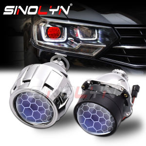 Car Motorcycle Headlight HID Projector Lens 2.5‘’ Honeycomb Bixenon Lens HID Projector High/Low For H4 H7 Lights Accessories Tuning