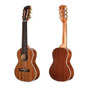 Acouway 28ที่สวมนิ้วสำหรับเล่นกีตาร์Guitalele G Uitarleleอูคูเลเล่ไม้Sapeleร่างกาย6สาย18กังวลคลาสสิกลูกบิดมัดกับกระเป๋าจูนเนอร์Capo