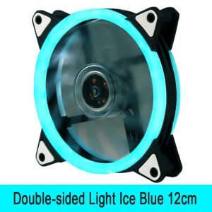 120mm CPU Fan Cooler Case Chassis Cooling Dual Ring Double Sided LED Fan (RGB) Silent - High Air Flow CPU Radiator Heatsink for PC Case