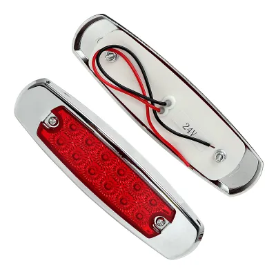 2pcs LED 24V Side Marker Light Clearance Rear Light Indicator Lights Turn Signal Light for Truck Trailer Tractors Bus Boat