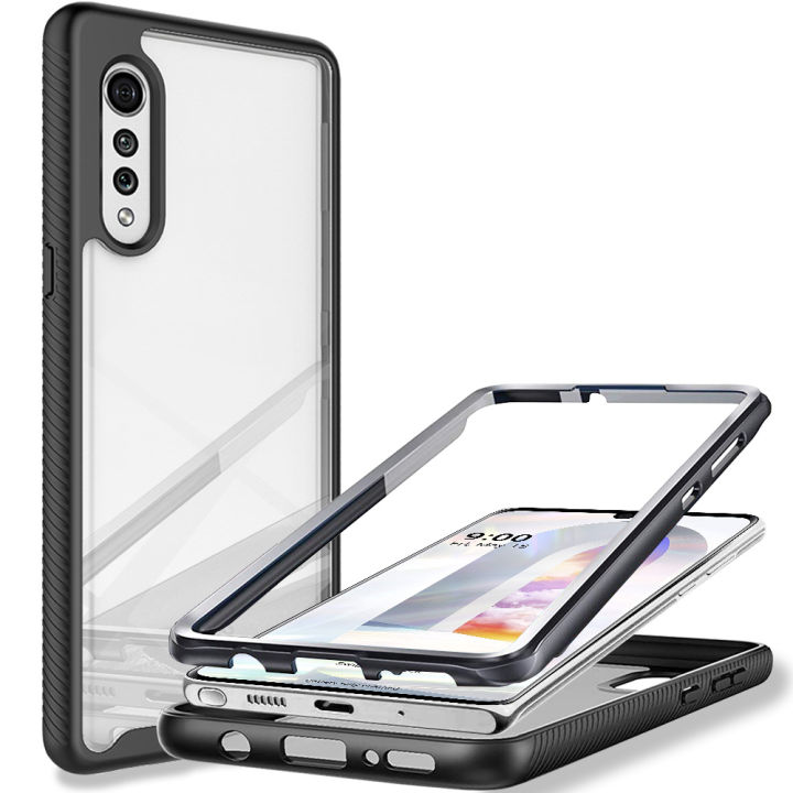 LG Velvet 5G Case, WindCase 360° Full Body Clear Back Cover with Screen  Protector Dual Layer Shockproof Anti-slip Rugged Bumper Case for LG Velvet  5G