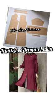 pola instan/ pola jiplak TUNIK LENGAN BALON