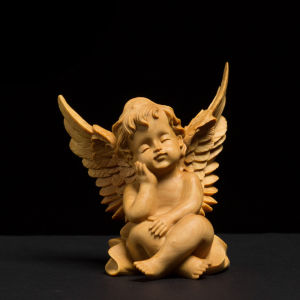 Cupid Winged Angel Ornament - Exquisite Wooden Statue Beautifully Handcrafted Feng Shui Ornament Perfect for Home Decor Symbolizing Love Harmony and Protection Ideal for Enhancing Positive Energy and Romantic Ambiance in Any Space