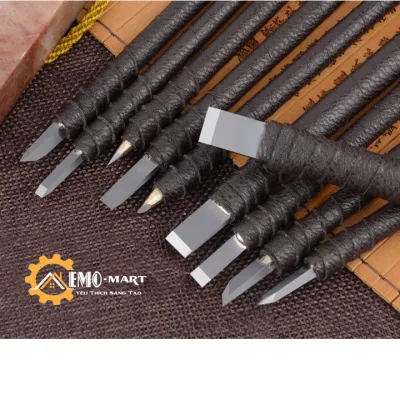 [FreeshipMAX] Bộ dụng cụ đục tiện điêu khắc vonfram bọc da cao cấp 10 cây